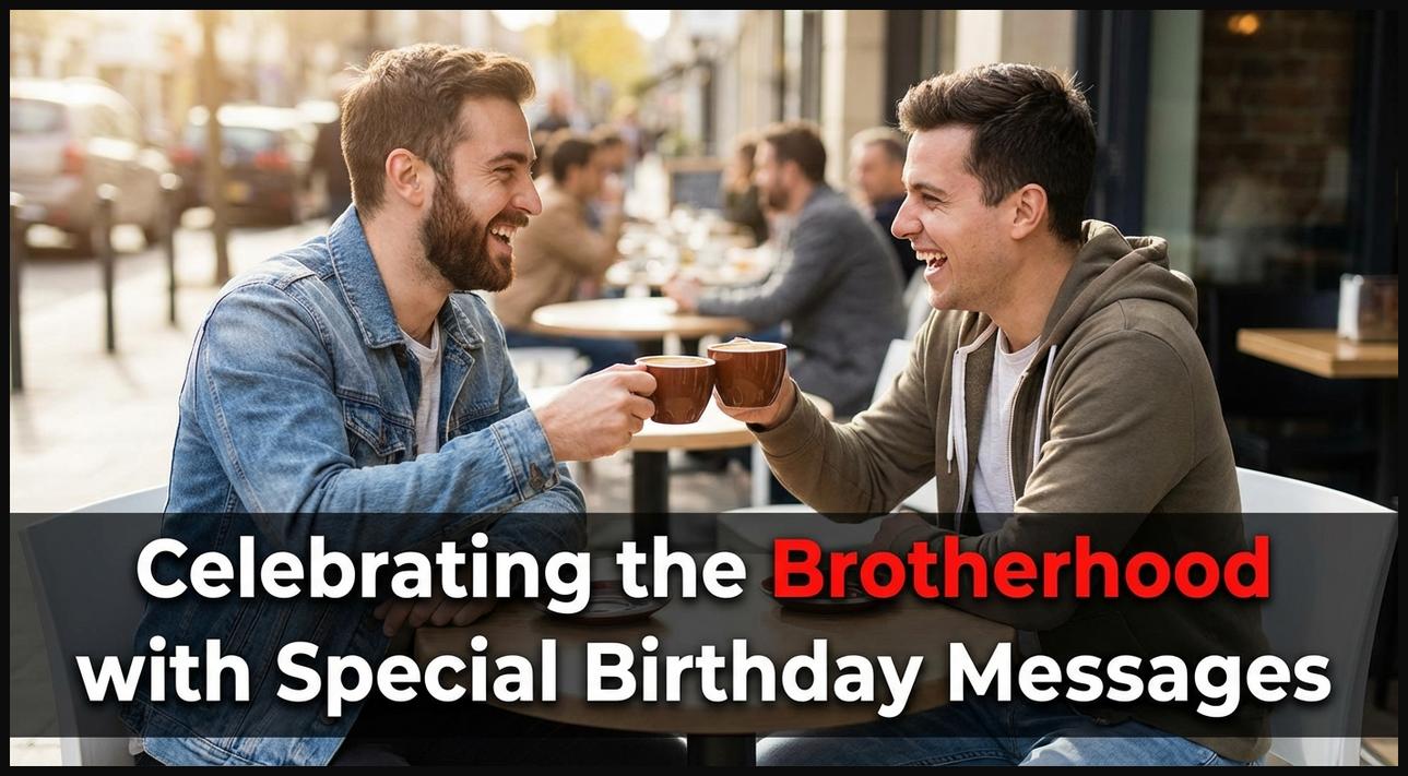 Two male friends sharing a casual, friendly moment, possibly with a high-five or fist bump, symbolizing birthday wishes for a male friend.