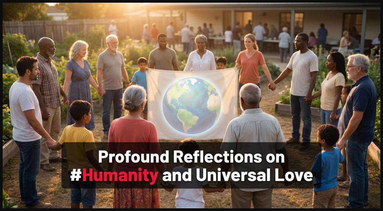 Diverse individuals connecting and forming a supportive circle, illustrating Swami Vivekananda's profound reflections on humanity.