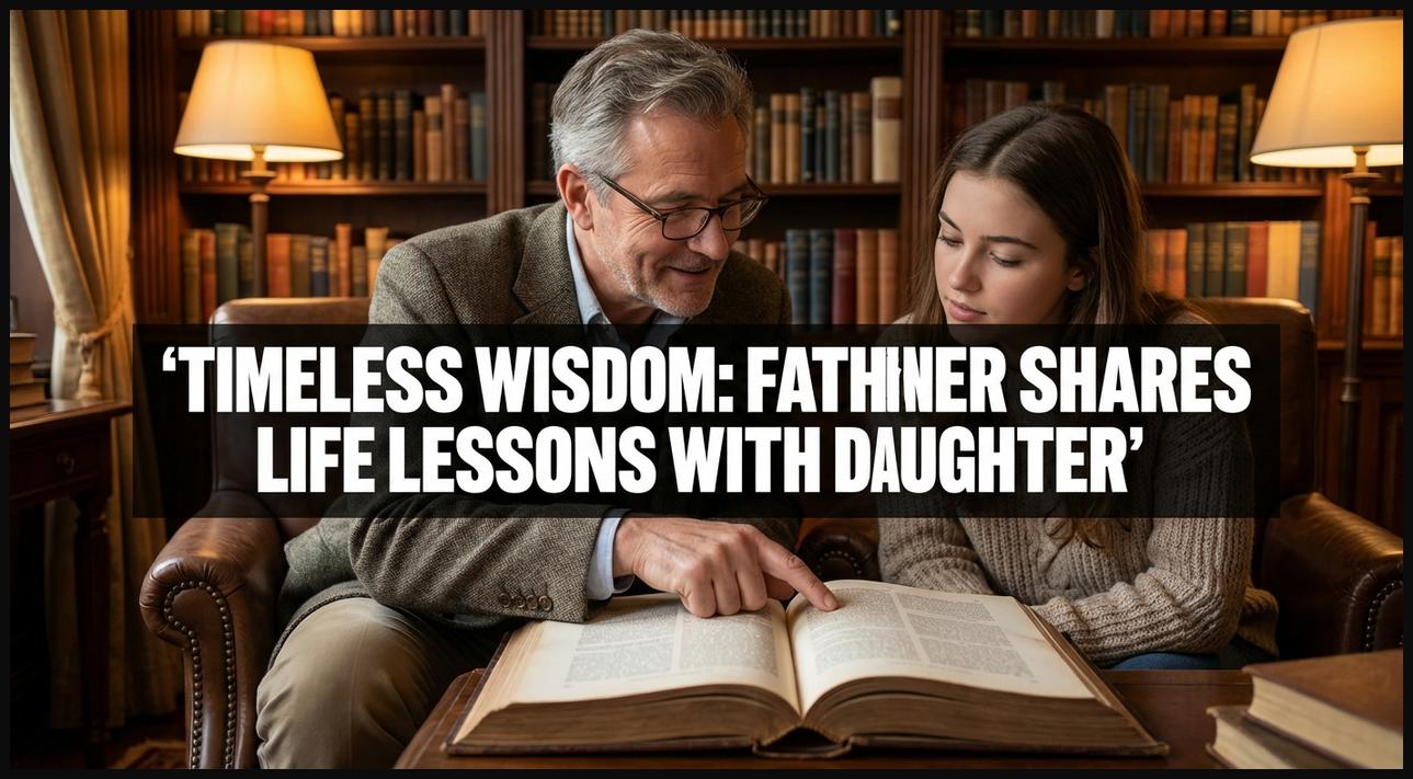 Father sharing timeless wisdom and life lessons with his young adult daughter.